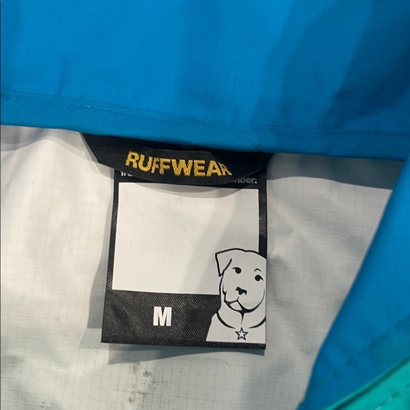 RuffWear Teal and Blue Dog Rain Jacket Size Medium - Picture 5 of 6